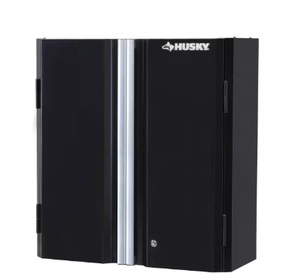 lot 25 image: Husky  Ready-to-Assemble 24-Gauge Steel Wall Mounted Garage Cabinet in Black (28 in. W x 29 in. H x 12 in. D)