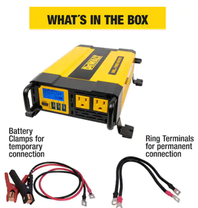 lot 53 image: DEWALT  1000-Watt Portable Car Power Inverter with Triple USB Ports
