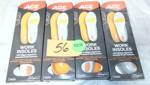 lot 56 image: 4 Pair Ace  Unisex Work Insoles Size Small