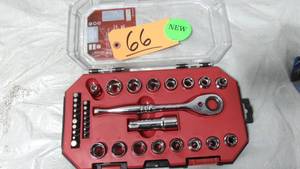 lot 66 image: Husky  38 in. Drive 6-Point Pass-Thru Ratchet and Socket Set (35-Piece)