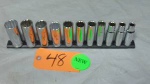 lot 48 image: Husky  12 in. Drive Deep SAE Socket Set (11-Piece)