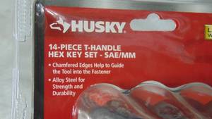 lot 72 image: Husky  14-Piece T-Handle SAE & MM Hex Key Set