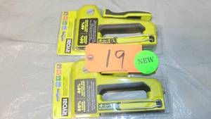 lot 19 image: 2 Pack RYOBI  Heavy Duty 4-in-1 Staple Gun