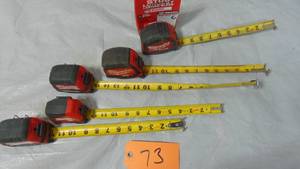 lot 73 image: 5 Mixed Milwaukee tape measures