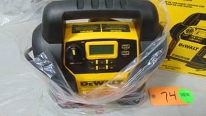 lot 74 image: DEWALT  1400 Peak Amp Portable Car Jump Starter with Digital Compressor
