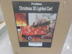 lot 9 image: Xmas 3D Lighted Cart new in Box...