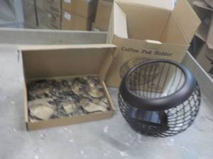lot 17 image: Wire Coffee Pod Holder and Cookie C...
