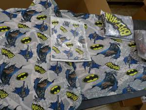 lot 52 image: Batman Bath Rugs and Shower Curtain...