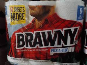 lot 118 image: 6 Pack Brawny Paper Towels...