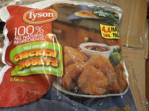 lot 217 image: 4.4 lb. bag Frozen Tyson Chicken Nu...