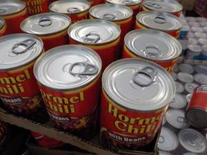 lot 255 image: 12 Count Hormel Chili with Beans...