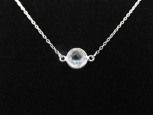 .925 Sterling Silver Multi Colored Crystal Necklace