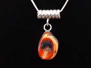 .925 Sterling Silver Red Coral Pendant Necklace