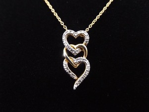 .925 Sterling Silver Diamond Accented Heart Vermeil Pendant Necklace
