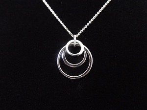.925 Sterling Silver 3 Ring Pendant Necklace
