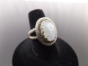 .925 Sterling Silver Moonstone Cabochon Ring Size 7