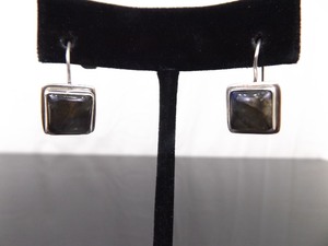 .925 Sterling Silver Labradorite Cabochon Hook Earrings