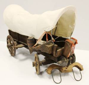 lot 2 image: Pioneer Wagon Vintage Wood & Canvas