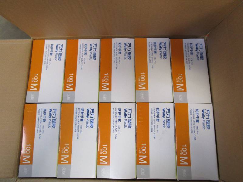 Wally Plastic Disposable Vinyl Gloves Size Medium (TOTAL COUNT 1000 GLOVES)