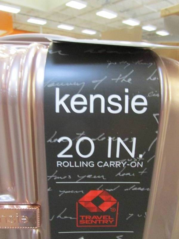 kensie Womens Alma Hardside Spinner Luggage, Expandable, Rose Gold, Carry-On 20-Inch