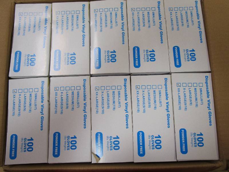 Disposable Vinyl Powder Free Gloves - Size XXL (BOX OF 1000)
