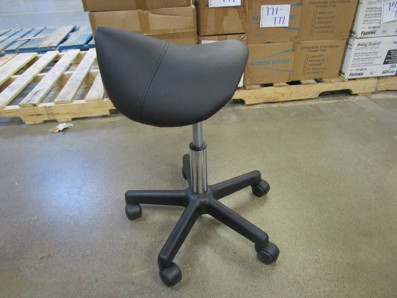 Saddle Stool Rolling Chair for Medical Massage Salon Kitchen Spa Drafting,Adjustable Hydraulic Stool with Wheels in Black
