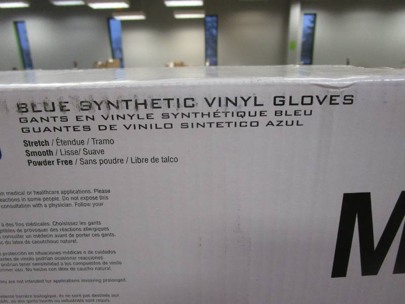GLOVEWORKS Blue Vinyl Light-Industrial Disposable Gloves, 3 Mil, Food-Safe, Latex & Powder-Free Size Medium (PACK OF 1000)