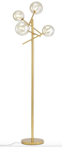 Dellemade TD00145 Sputnik Chandelier Floor Lamp for Bedroom,4-Lights Glass Shade Floor Lamps for Living Room,BrassGold (OPEN BOX)