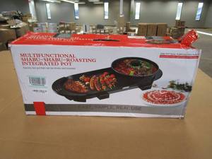 Hot Pot with Grill, Hotpot Pot Electric Grill Indoor Shabu Shabu Pot & Grill Smokeless, Separate Dual Temperature Control (OPEN BOX)