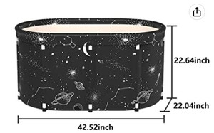 KELIXU Portable Bathtub, Foldable Soaking Bathing Tub in Navy with Shooting Star Design (OPEN BOX)