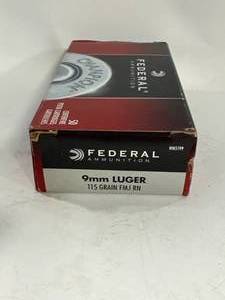 20 Rounds Federal 9mm 115gr Ammo Ammunition