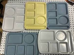 Lot of 5 old Cafeteria Trays