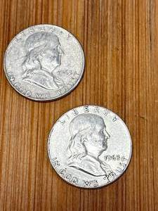 Lot of 2 Franklin Half Dollars