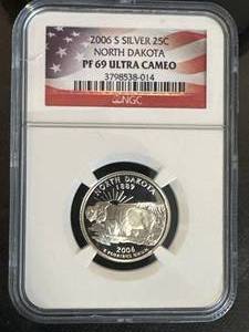 2006-S Silver North Dakota Ultra Cameo Quarter
