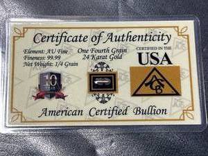 24kt .999 Gold � Grain Bar