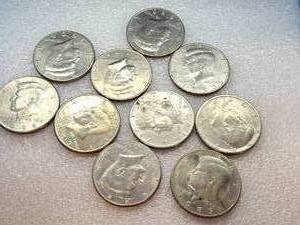 Lot of 10 Kennedy Half Dollars