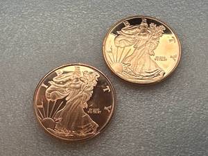 Lot of 2 Copper Walking Liberties