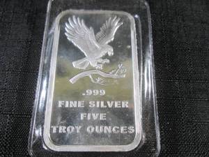 Five Troy Ounces .999 Fine Silver B...