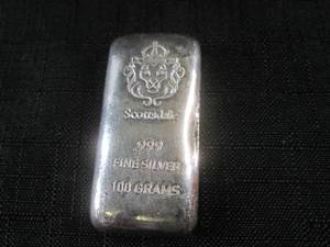100 Grams .999 Fine Silver Bar Scot...