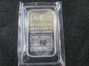 1 Troy Ounce .999 Fine Silver Bar J...