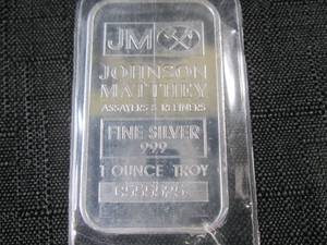 1 Troy Ounce .999 Fine Silver Bar J...