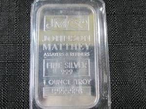 1 Troy Ounce .999 Fine Silver Bar J...