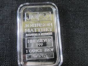 1 Troy Ounce .999 Fine Silver Bar J...