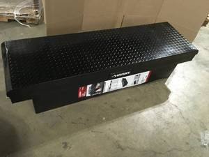 71.36 in. Matte Black Aluminum Full Size Crossbed Truck Tool Box by Husky Small Damage Customer Returns See Pictures
