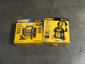 2 Lots 1400 Peak Amp Portable Car Jump Starter with Digital Compressor by DEWALT Customer Returns See Pictures