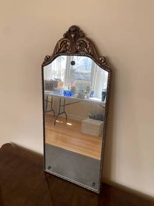 lot 18 image: Vintage Arched Bronze-Toned Mirror