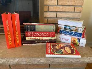 lot 129 image: Vintage Cookbooks Betty Crocker, Pillsbury Family Cookbook, and More