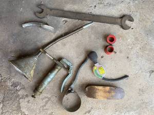 lot 153 image: Vintage Tools, Oil Funnel, and More