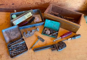 lot 209 image: Allen Wrenches, Drill Bits, Vintage Cases, and More
