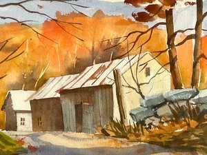 Original Framed Watercolor Painting by W. Exton